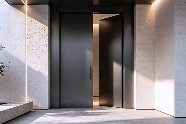 Modern home with premium aluminum entry door