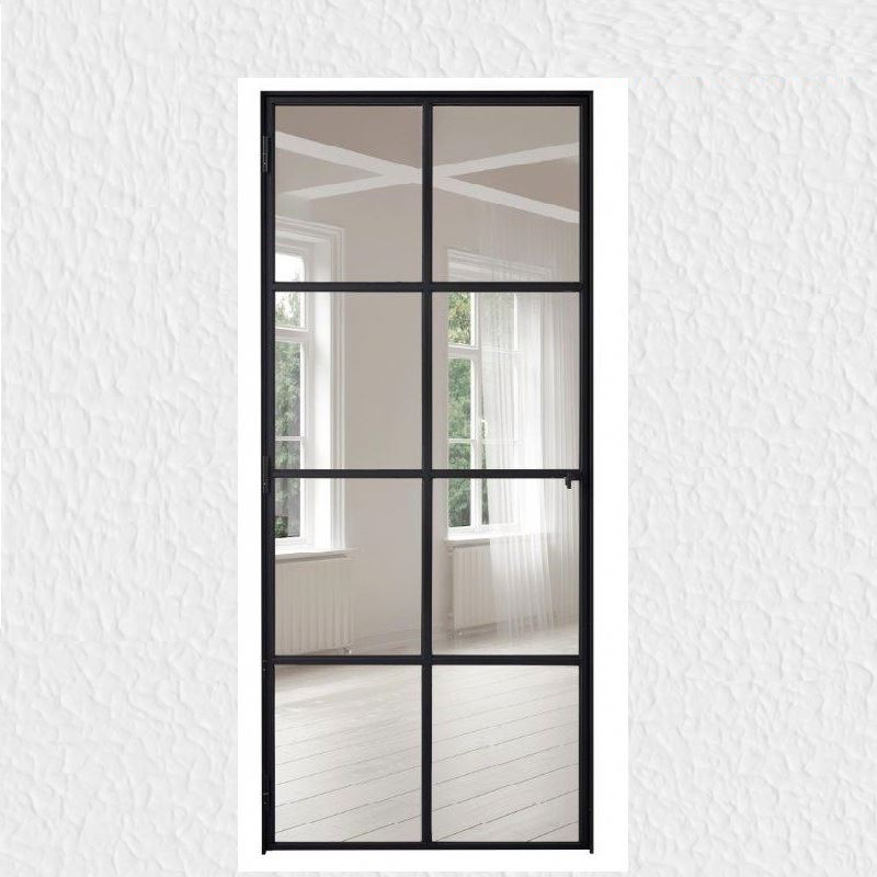 French Steel Crittall Doors Wrought Iron Window Grill Modern Sound Insulation Glass Partition Wall for Living Room Bedroom
