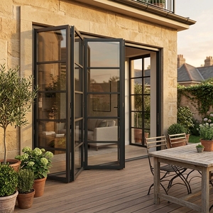 Customized Waterproof Aluminum Bifold Door Tempered Glass