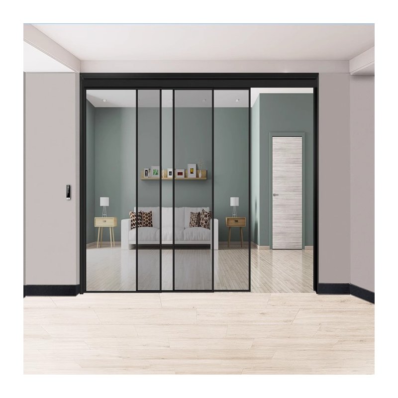 Internal Ultra-narrow Trackless Folding Door Partition Door Toilet Toilet Balcony Living Room Aluminum Alloy Sliding Door Glass