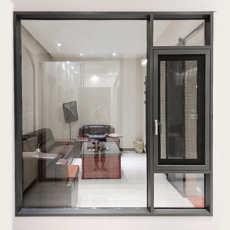 Customized SoundProof Aluminum Alloy Casement Windows Double Glazing Aluminum French Patio Window for House Villa