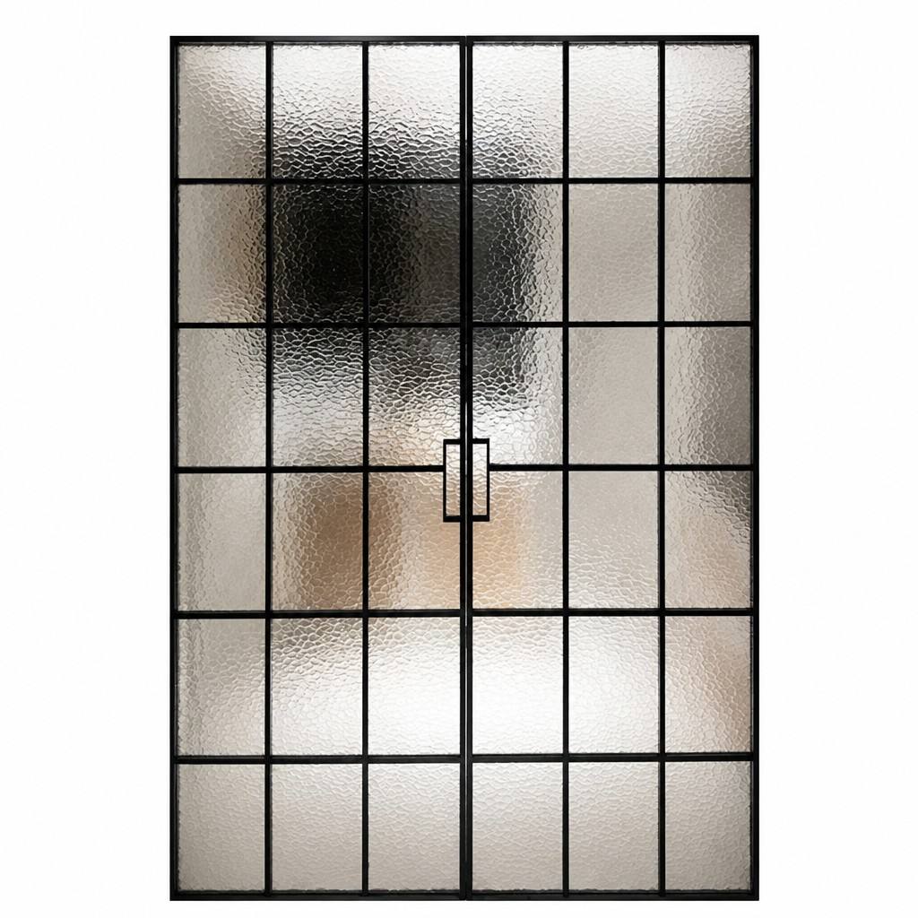 Customized Designs Black Aluminum Alloy Crittall Style Sliding Glass Door with 2x5 Grid Panels for Industrial Interior Partition