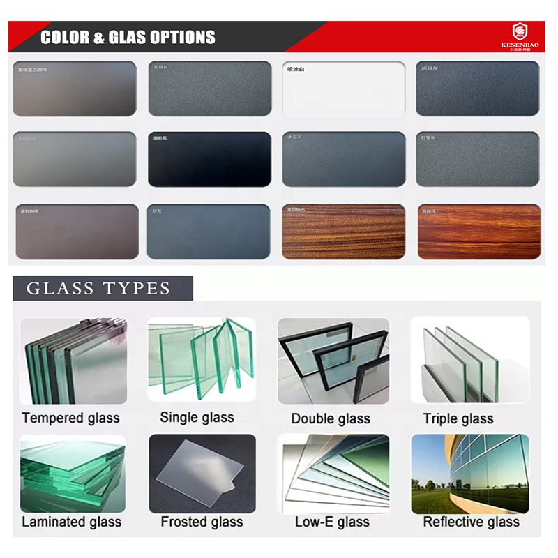 Waterproof Thermal Break Double Glazed Aluminum Casement Windows With Screen For House And Villa