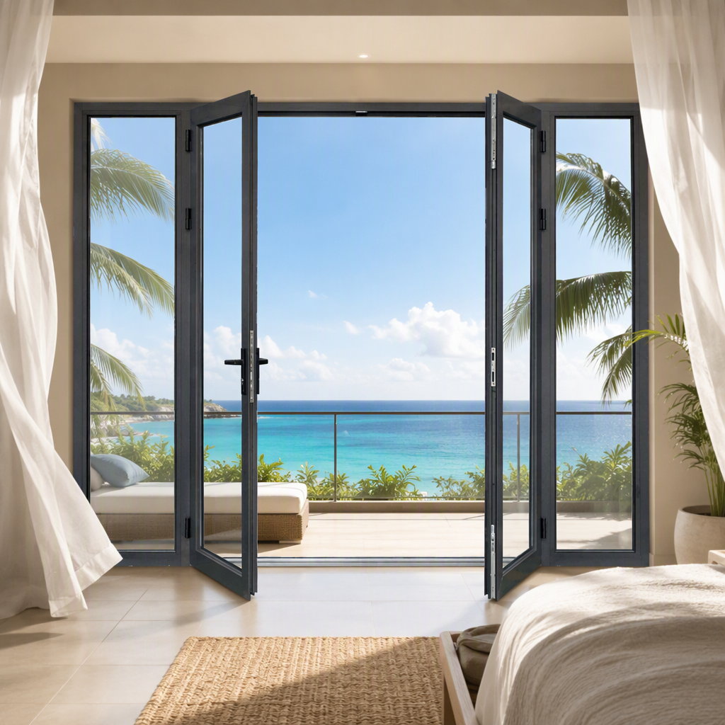 Swing Door For House Home Villa Apartment Hotel Exterior Aluminum Entrance Door Pivot Casement Modern Custom Residential