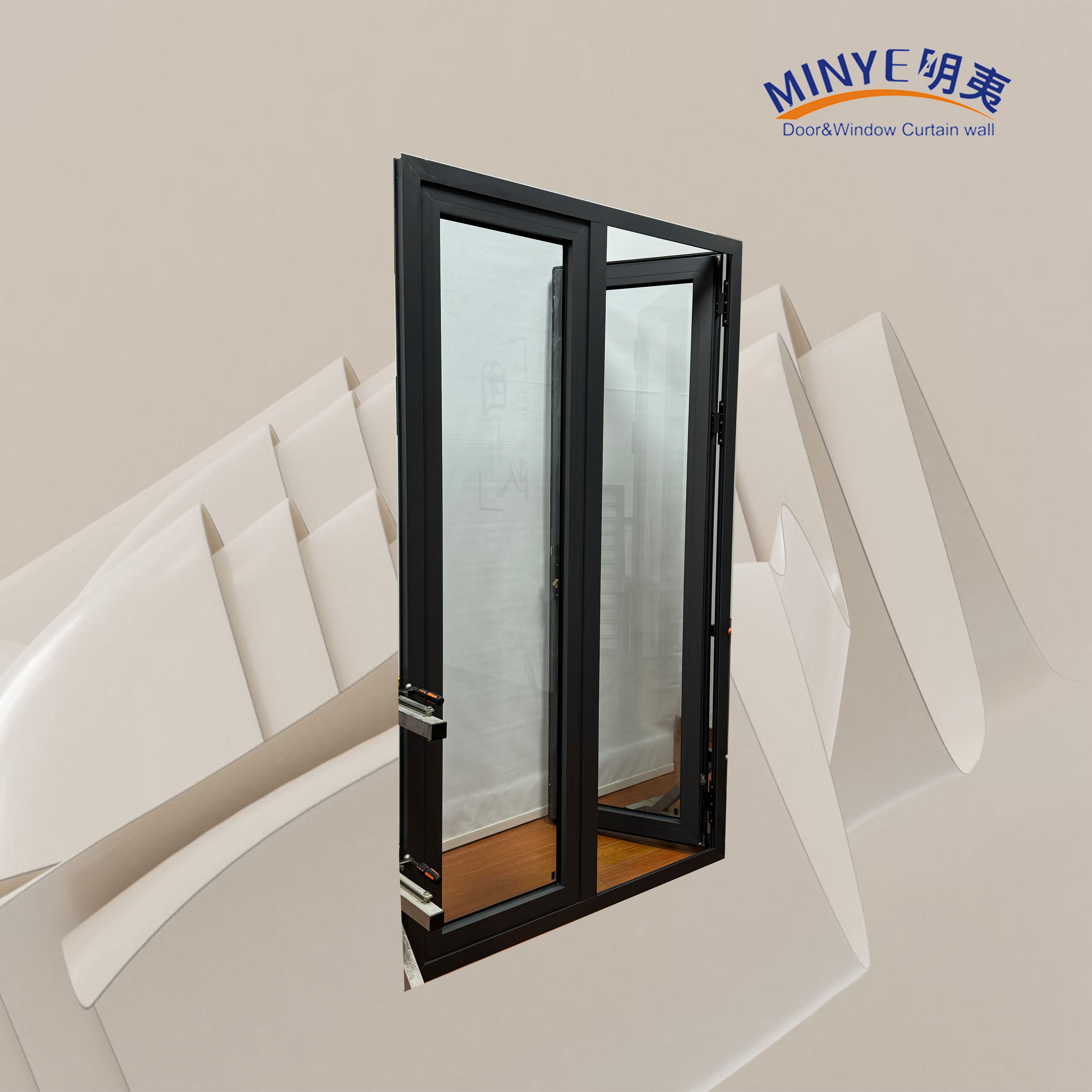Aluminum Casement Door Customized Size And Color Customized Product Strong Wind Resistance Strong Heat Insulation