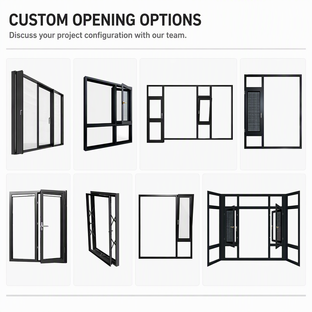 Aluminum Sliding Window Thermal Break Exterior Low E Glass Commercial Kitchen Custom Size for Hotel Projects Aluminum Window