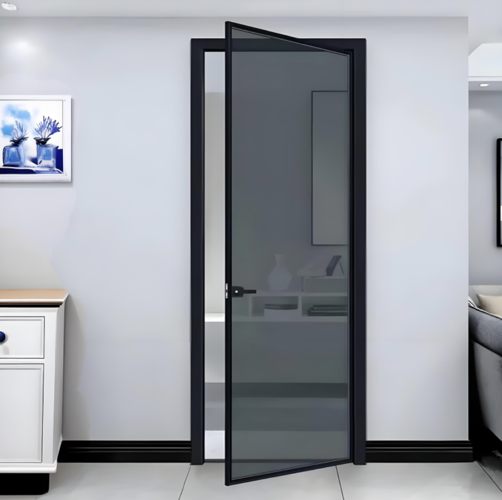 A60 Fire Rated Aluminum Casement Door 60Min Fire Resistance Tempered Glass for Commercial Fire Exit Villa Factory Test Report