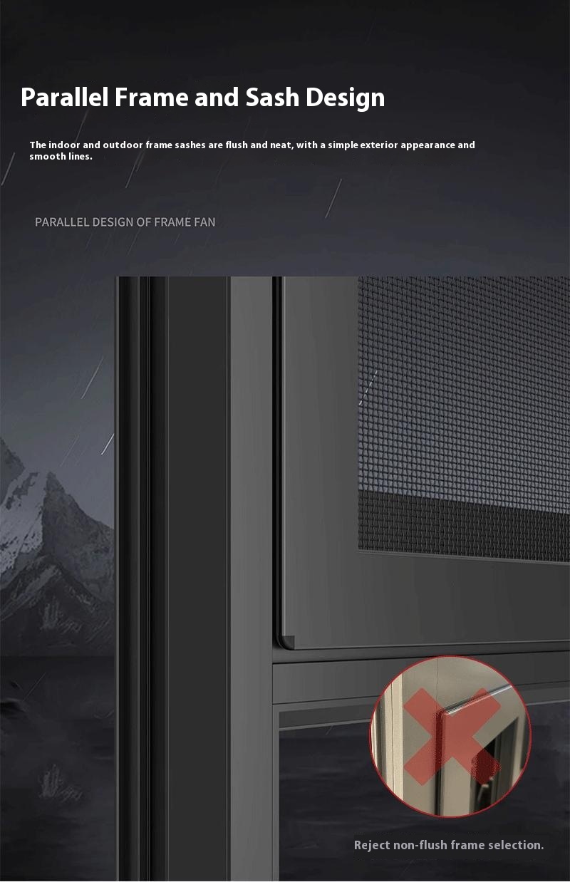 Modern Custom Hurricane-Proof Double Glazed Horizontal Sliding Doors and Windows with Roller Blind for Villas Aluminum Alloy
