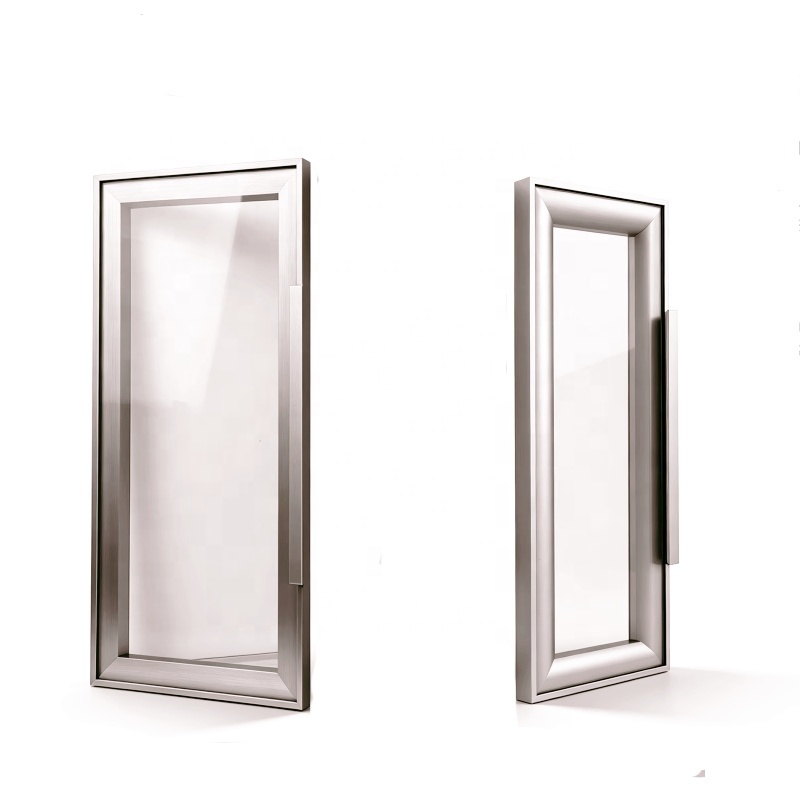 Competitive Price Aluminum Frame Toughened Glass Wardrobe Door with Brass Finish Minimalist Design Lifetime Warranty