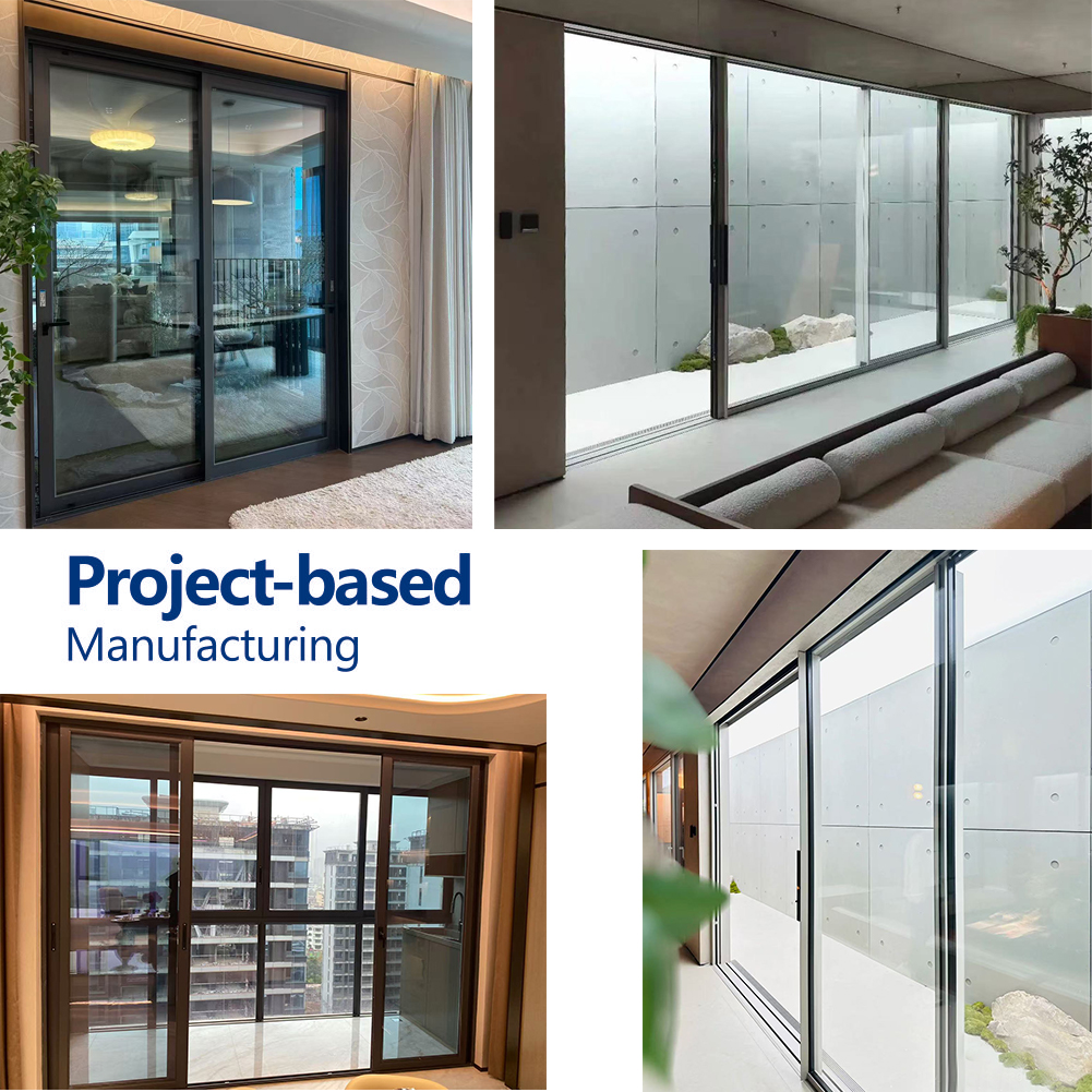Aluminum Alloy Double Glass Swing Sliding Exterior Doors with Stainless Steel Screen Decoration Finished Surface