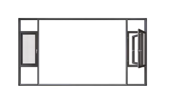 Deyu Post-modern Soundproof 110 Series Aluminum Casement Windows Swing Tempered Low-E Glass 5+ Year Warranty for Villa Hotel