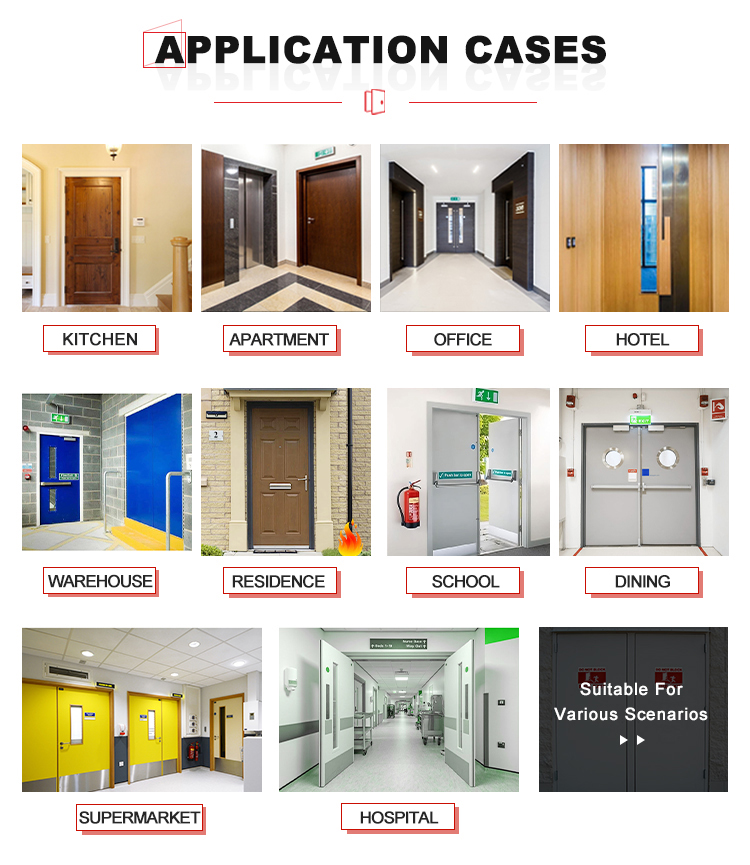 Standard Certified Modern Aluminum Glass Fire Door Finished Surface for Hotels Hospitals Outdoor Use Commercial Fire Prevention