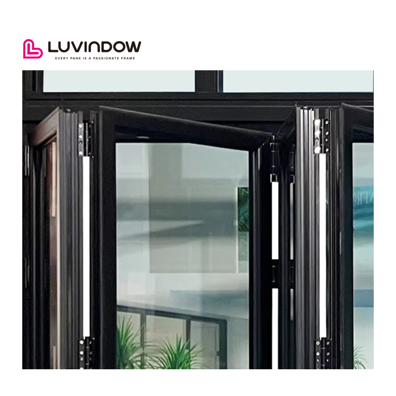 Aluminum Folding Glass Door Entry Door/glass Door/door Laminated Glass Accordion Doors Hurricane Bifold Sliding Door