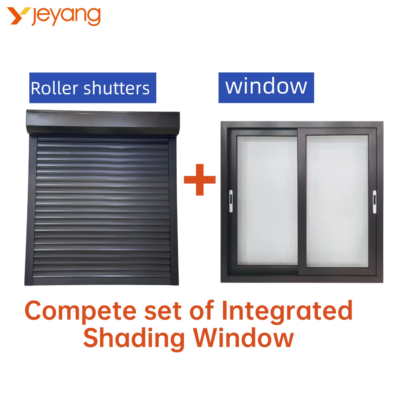 Security Shutter Window Aluminum Sliding Window Burglar Proof Integrated Roller Shutter Design