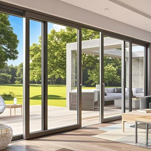 Customized Designs Soundproof Energy Saving Thermal Break Aluminum Sliding Door Low-E Glass Sliding Patio Door for House