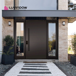 High End Luxury Tempering Glass Outdoor Aluminum Door Entry Residential Doors