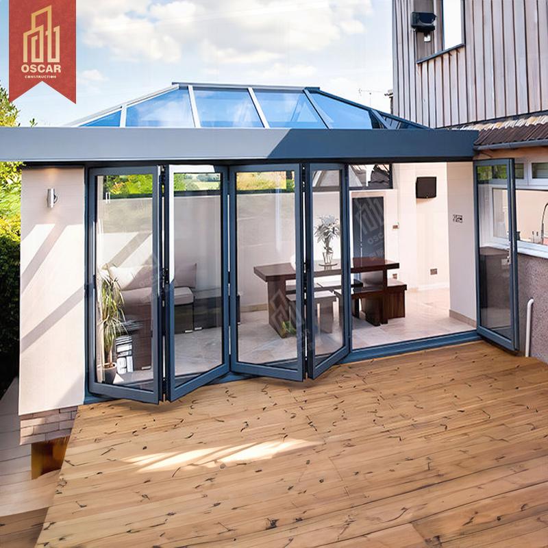 Aluminium Accordion Folding Mosquito Net Door Home Office Patio Versatile Adjustable Space-Saving Folding Door
