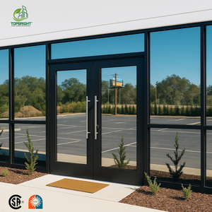 Commercial Soundproof Aluminum Double Glass Storefront Door