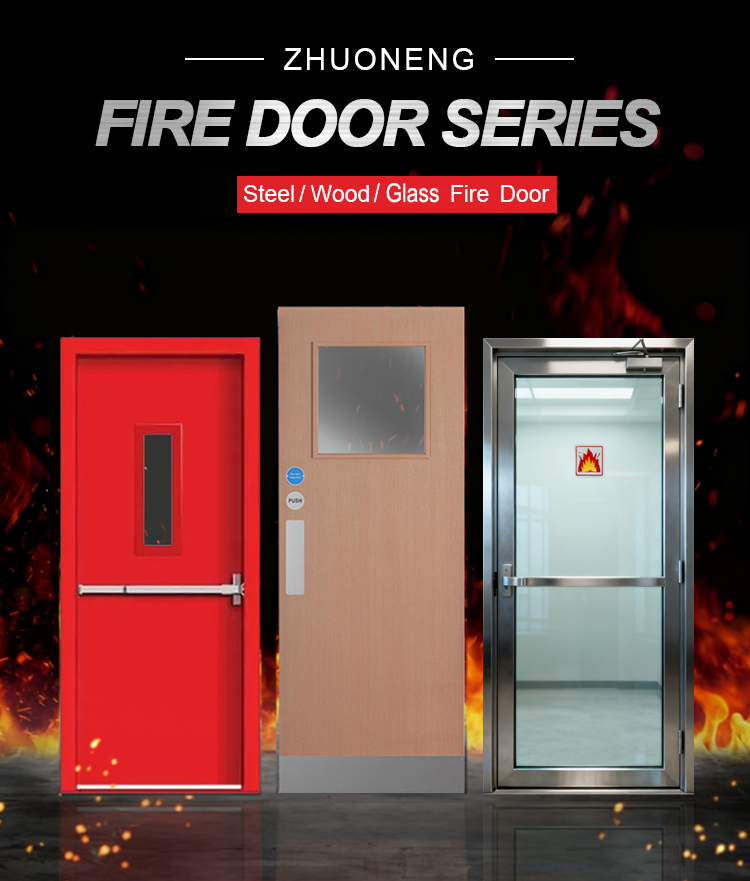 Standard Certified Modern Aluminum Glass Fire Door Finished Surface for Hotels Hospitals Outdoor Use Commercial Fire Prevention
