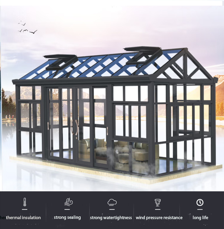 Best Selling Fully Finished Quick Assembly Mobile Sunrooms Prefabricated Glass House Sliding Windows Easy Install Home Solutions