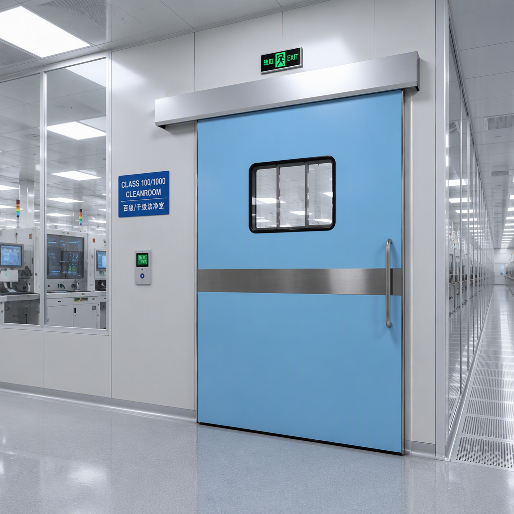 Cleanroom Sliding Door Medical Isolation Door Aluminum Alloy Swing Sliding Hybrid Door for Hospital ICU OT