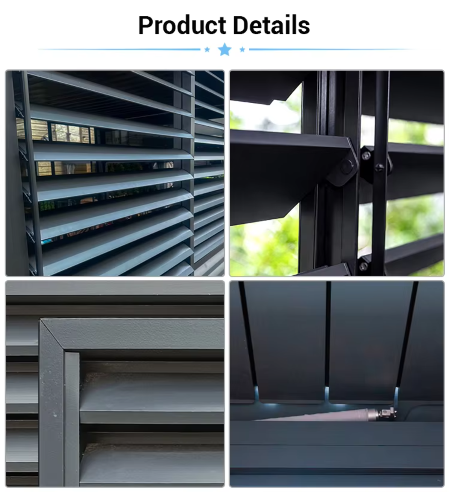 Customized Modern Aluminum Louver Windows Adjustable Aluminum Slat Jalousie Shutter Window Ventilation System Villa Project
