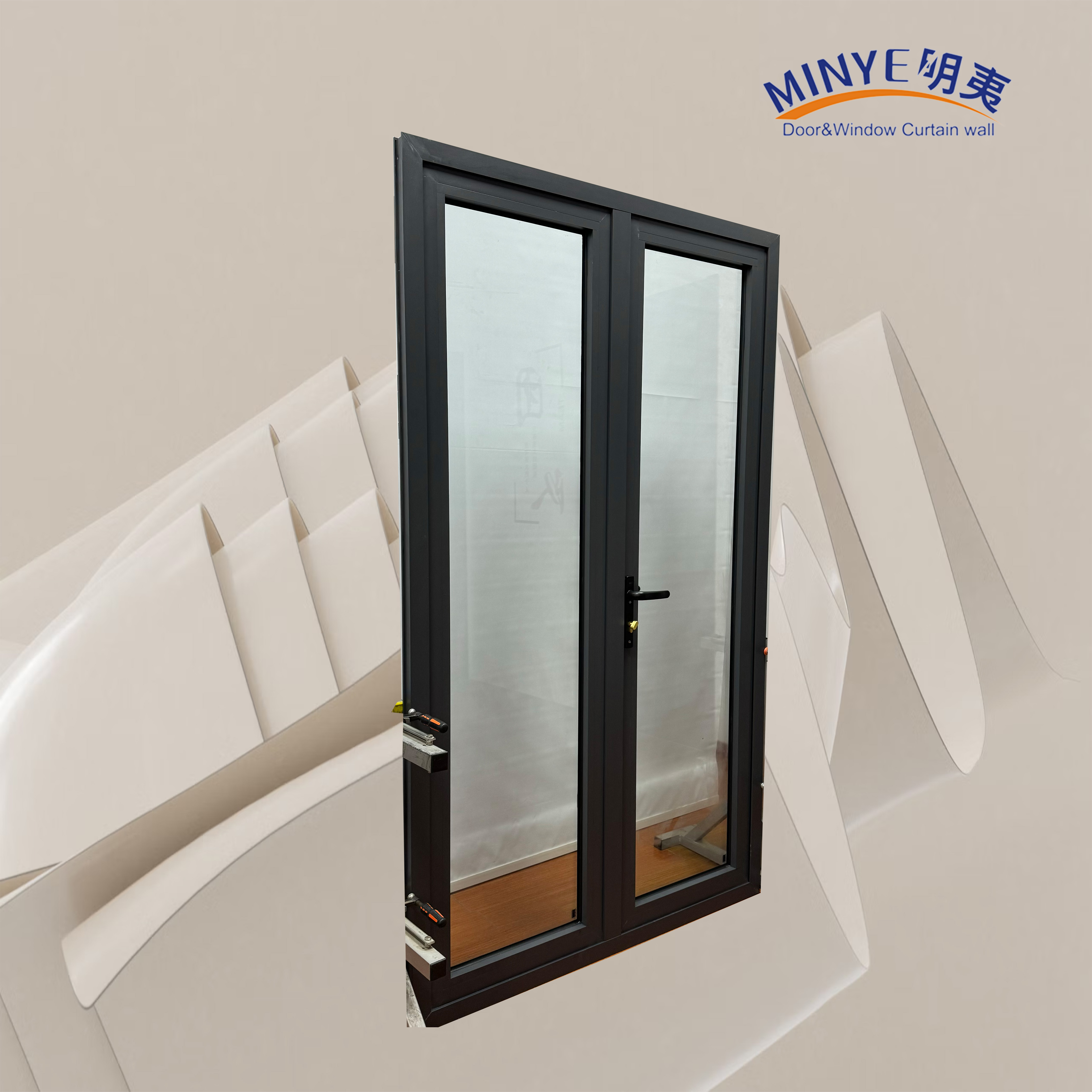 Aluminum Casement Door Customized Size And Color Customized Product Strong Wind Resistance Strong Heat Insulation
