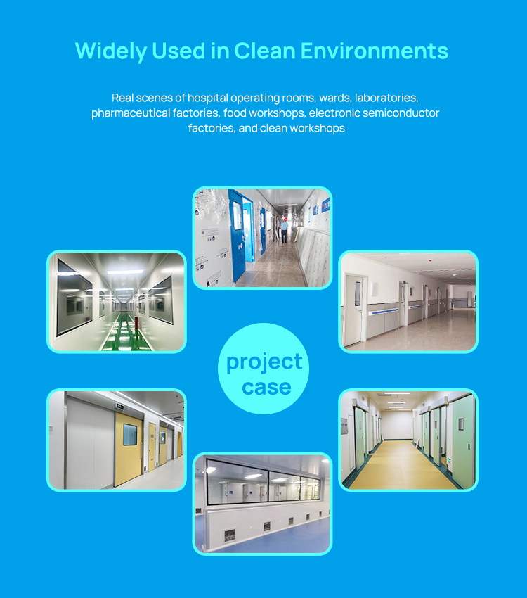 Cleanroom Sliding Door Medical Isolation Door Aluminum Alloy Swing Sliding Hybrid Door for Hospital ICU OT