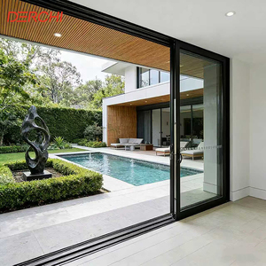 DERCHI Aluminum Windows And Doors Factory Thermal Break Hurricane Impact Aluminium Sliding Patio Glass Doors For House Villa