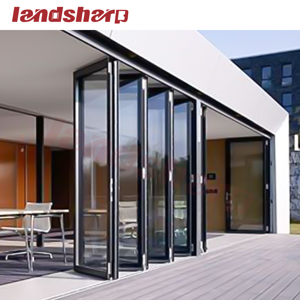 Landsharp Customized 6 Foot Panel Sliding French Bifold Door Aluminium Bi Folding Door Exterior Folding Door Hardware