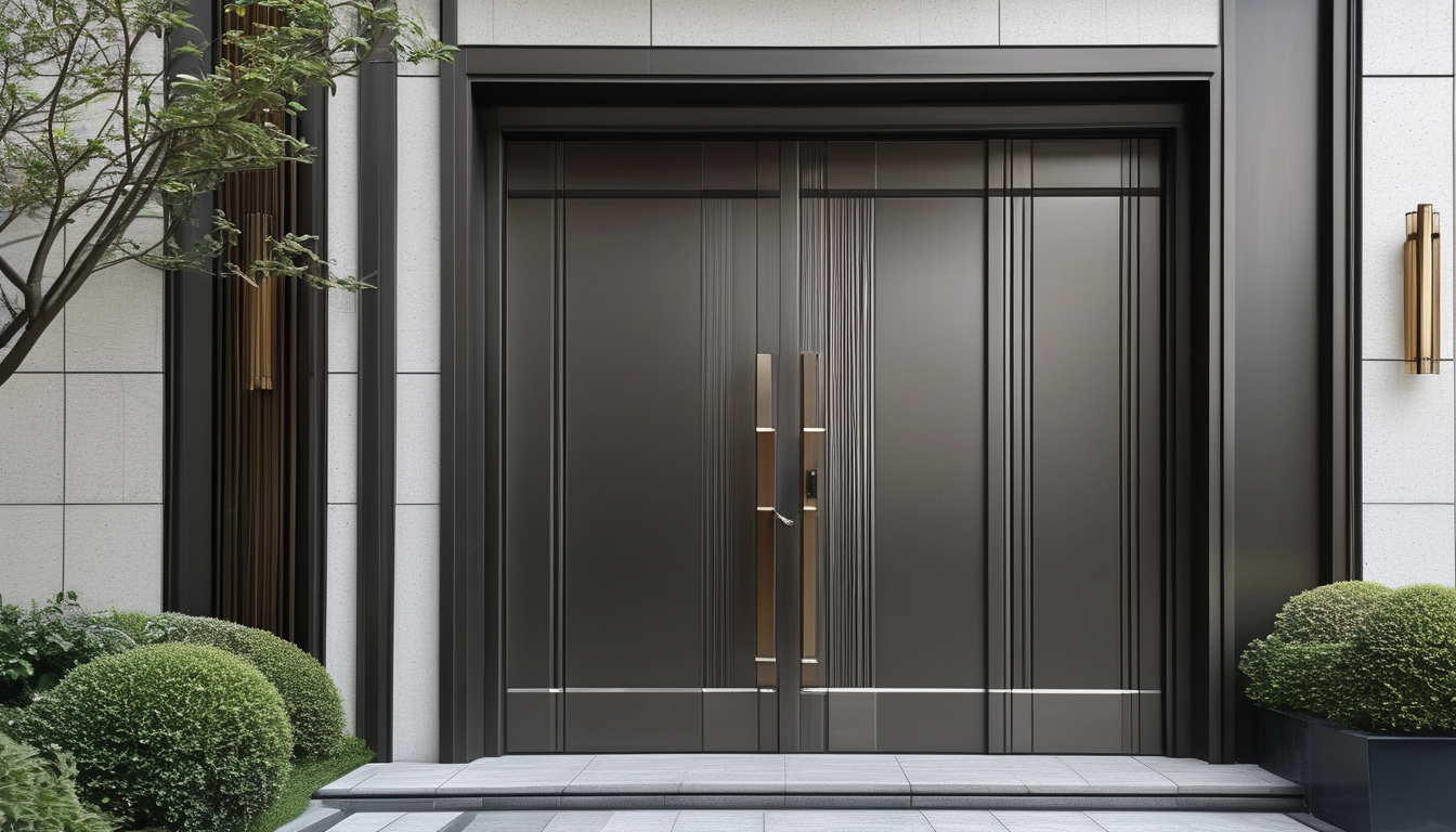 Aluminum residential door for high-end homes