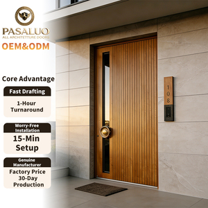 Aluminum Wooden Home Villa Residential Entrance Security Front Entry Doors
