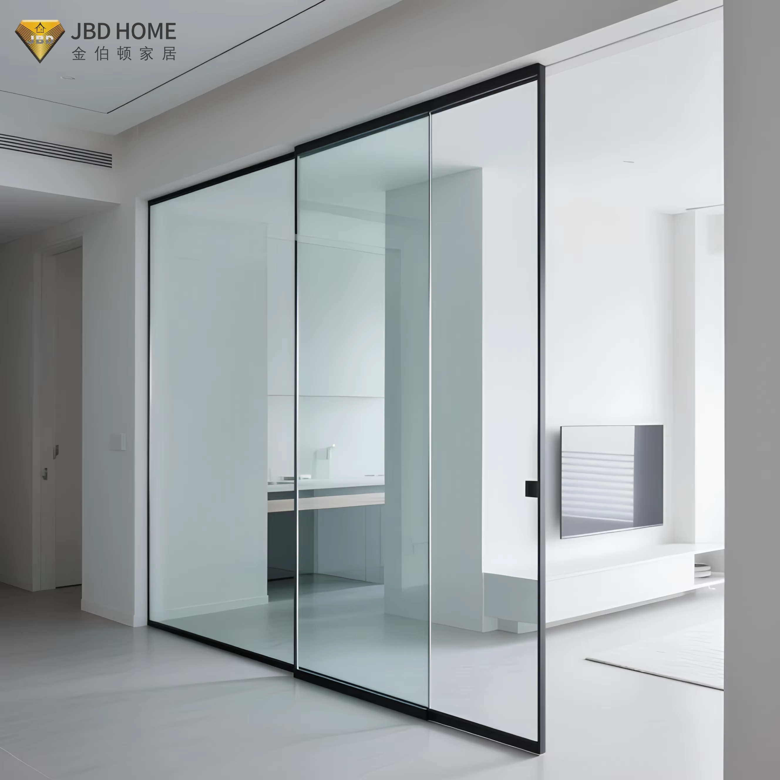 Modern Interior Soundproof Aluminum Sliding Door System Double Glazed Tempered Glass Heat Insulation Wine Cellar Hotel