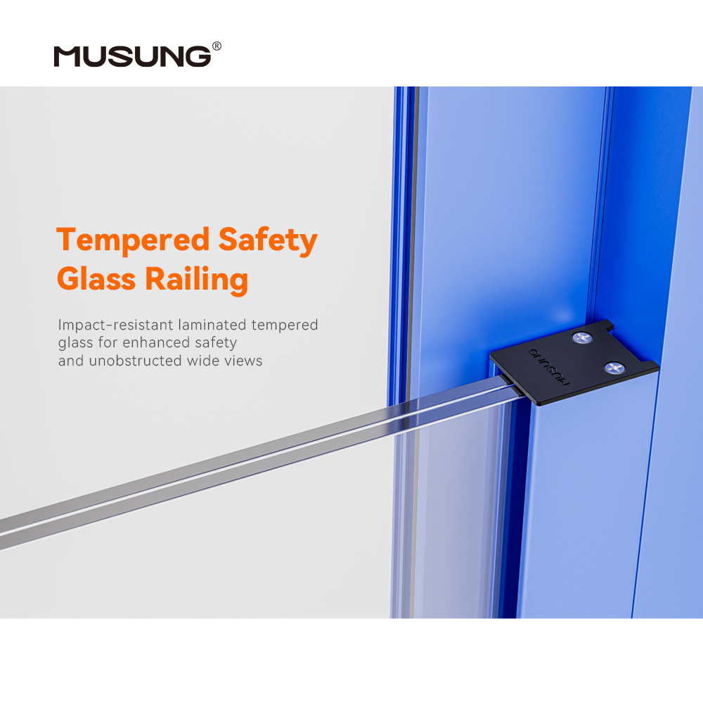 Exterior Hurricane Proof Soundproof Double Tempered Glass Aluminium Thermal Break Outdoor Balcony Patio Sliding window