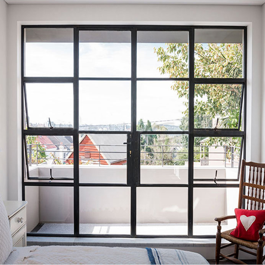 Black Metal Aluminium Material French Patio Interior Iron Glass Crittall Double Swing Sliding Folding Doors