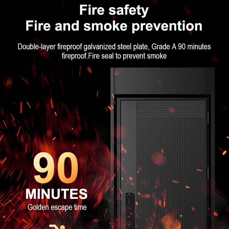 Entrance Exterior Doors Security Doors Metal Fire Rated Main Galvanized Steel Soundproof Front Entry Doors for Houses Home