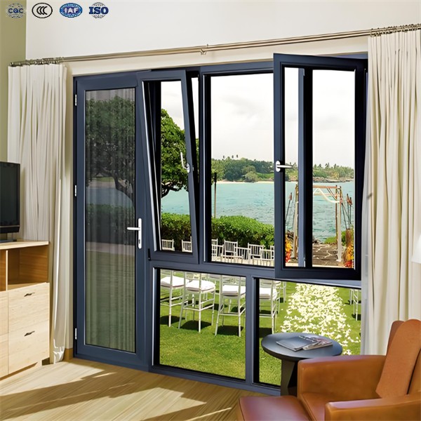 Aluminium Low-E Glass Custom Design Australian Standard Residential French-Style Aluminium Framed Casement Windows Bay windows