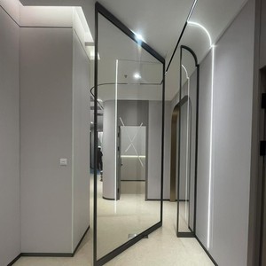 Customized Size Minimalist Luxury Soundproof Aluminum Glass Pivot Entry Front Entrance Doors for Houses Villa Hotel