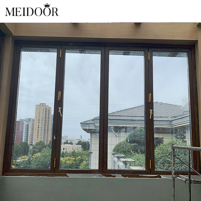 Modern Design Electric Automatic Aluminum Top Opening Glass Bi-Folding Window Frameless Folding Windows