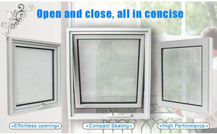 AAMA Certified Aluminum Awning Window Thermal Break LowE Glazing Energy Saving Insulated Soundproof for Bathroom Bedroom