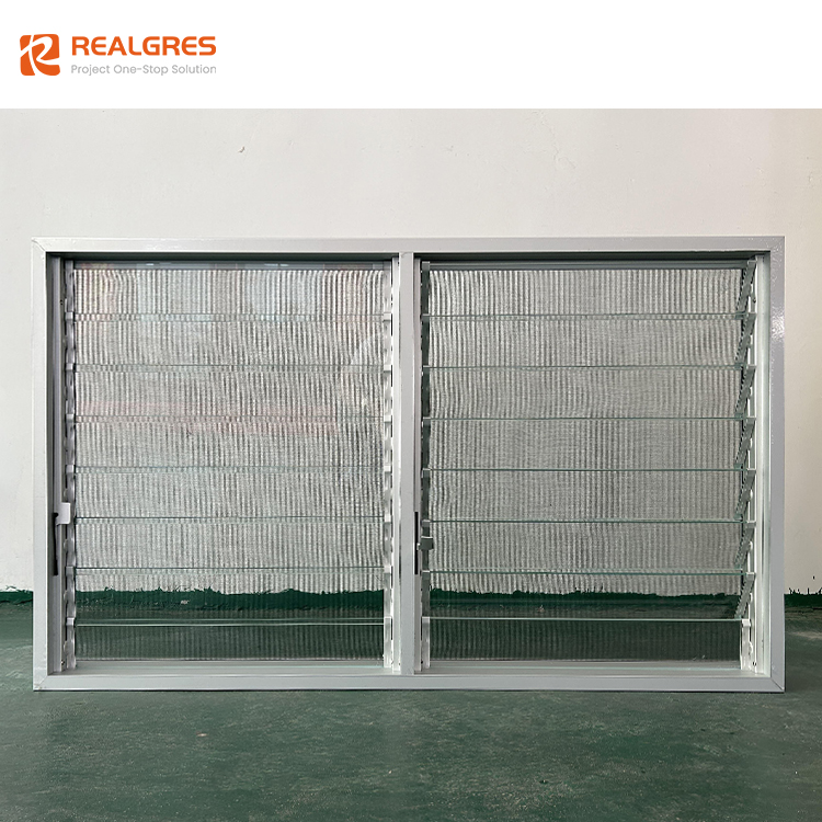 Realgres H-120cm X 60cm-W Aluminum Jalouplus Window Vertical 12 Blades