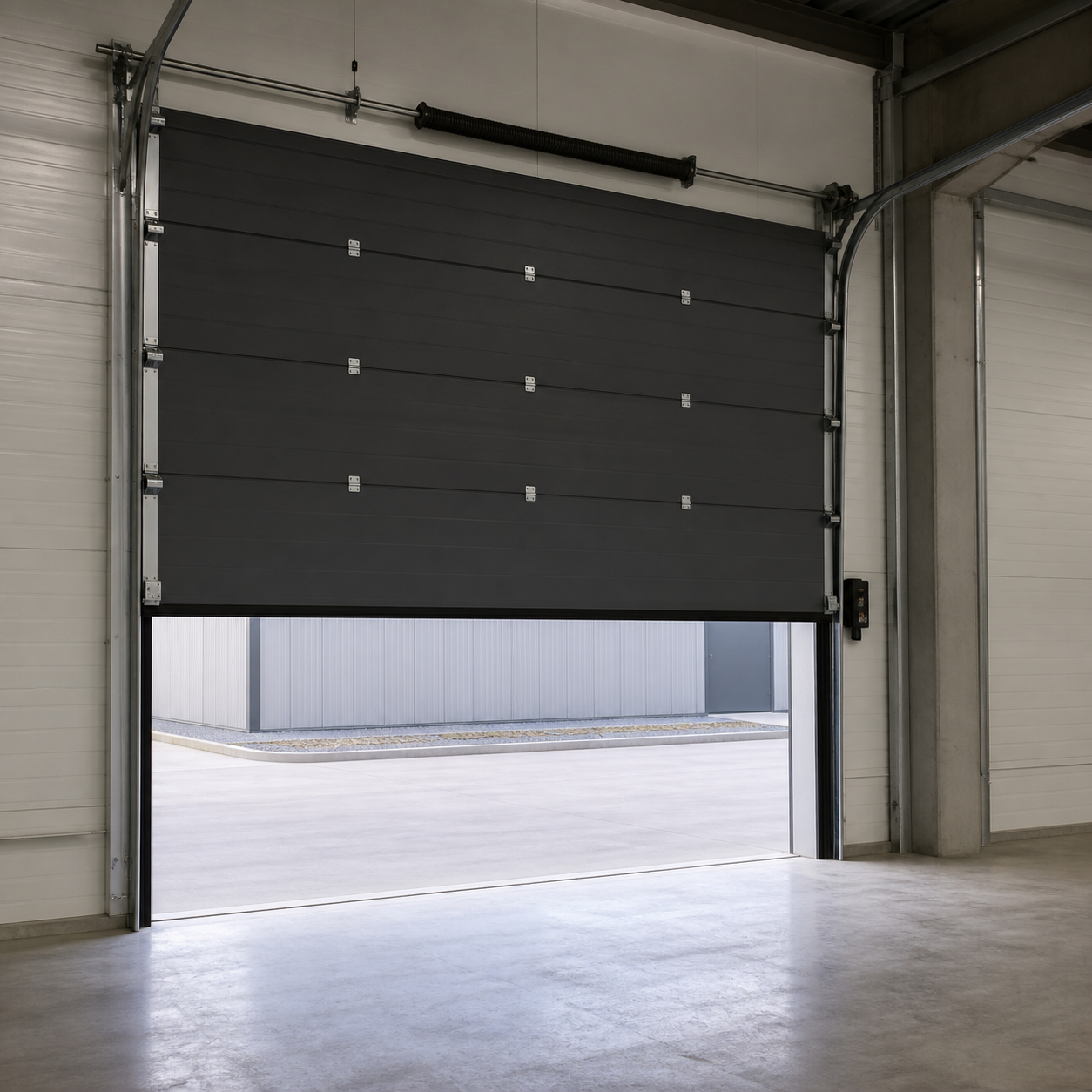 Insulated Industrial Anti-Theft Sectional Garage Door For Outdoor Use