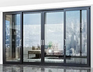 Certified Hurricane Proof Impact Panel Aluminum Tempered Glass Sliding Door Heat Insulation Soundproof Wine Cellar Living Room