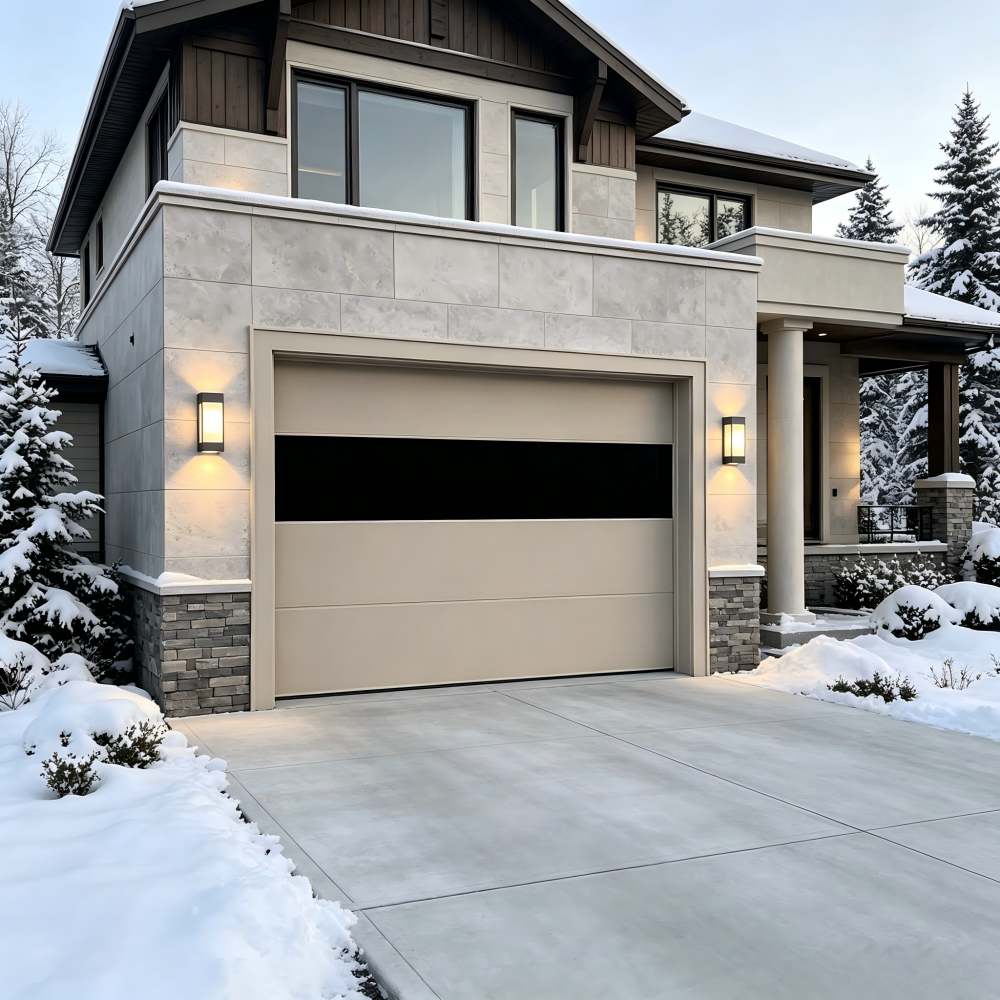 Sunnysky Heavy Duty Aluminum Panel Garage Door Hurricane Proof Solid Sectional Multi Lock System Villa Access Ways
