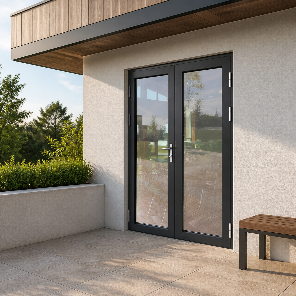Single Double Aluminum Glass Door with Tempered Insulated Frame for House Home Villa Garden Exterior Door Custom Apartment