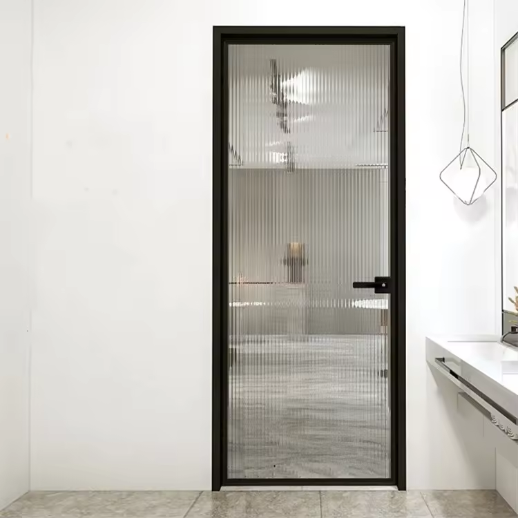 Modern Design Interior Door Aluminum Frame Tempered Glass/Frosted Glass Doors For Kitchen/Bathroom