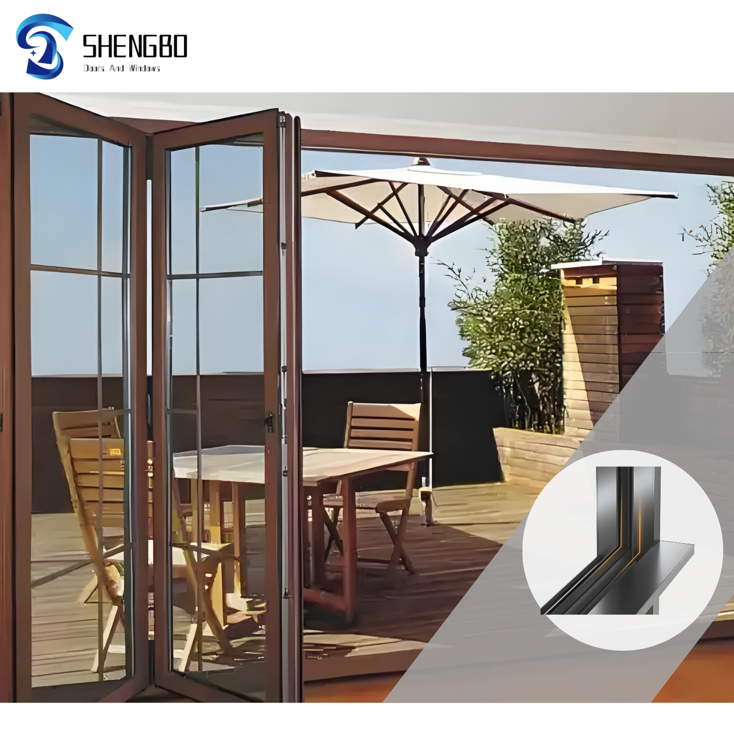 Modern Design Bi-Fold Aluminum Kitchen Cabinet Door with Glass New Release Foldable Screw Door for Villas Finished Surface