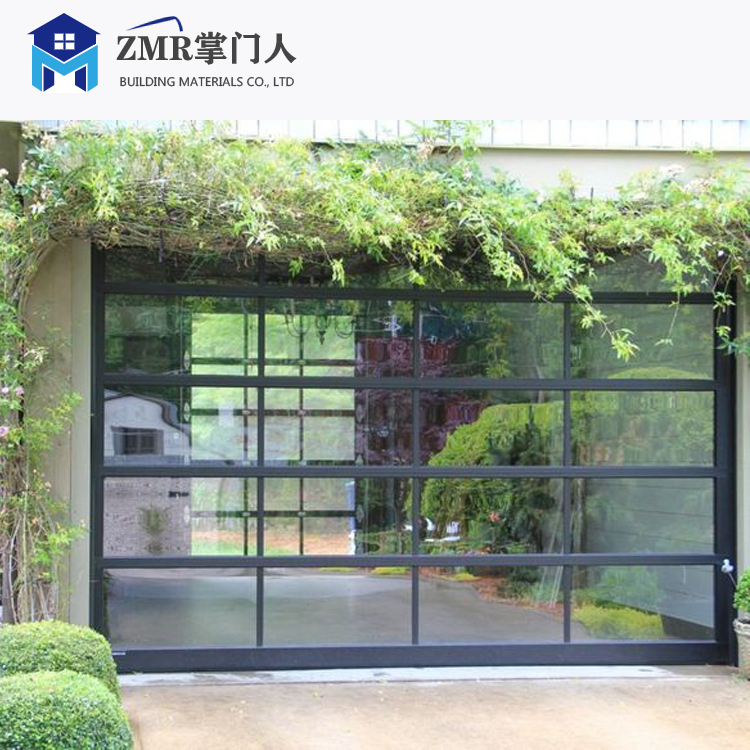 Aluminum Full View White Glass Custom Garage Door With Entry Door