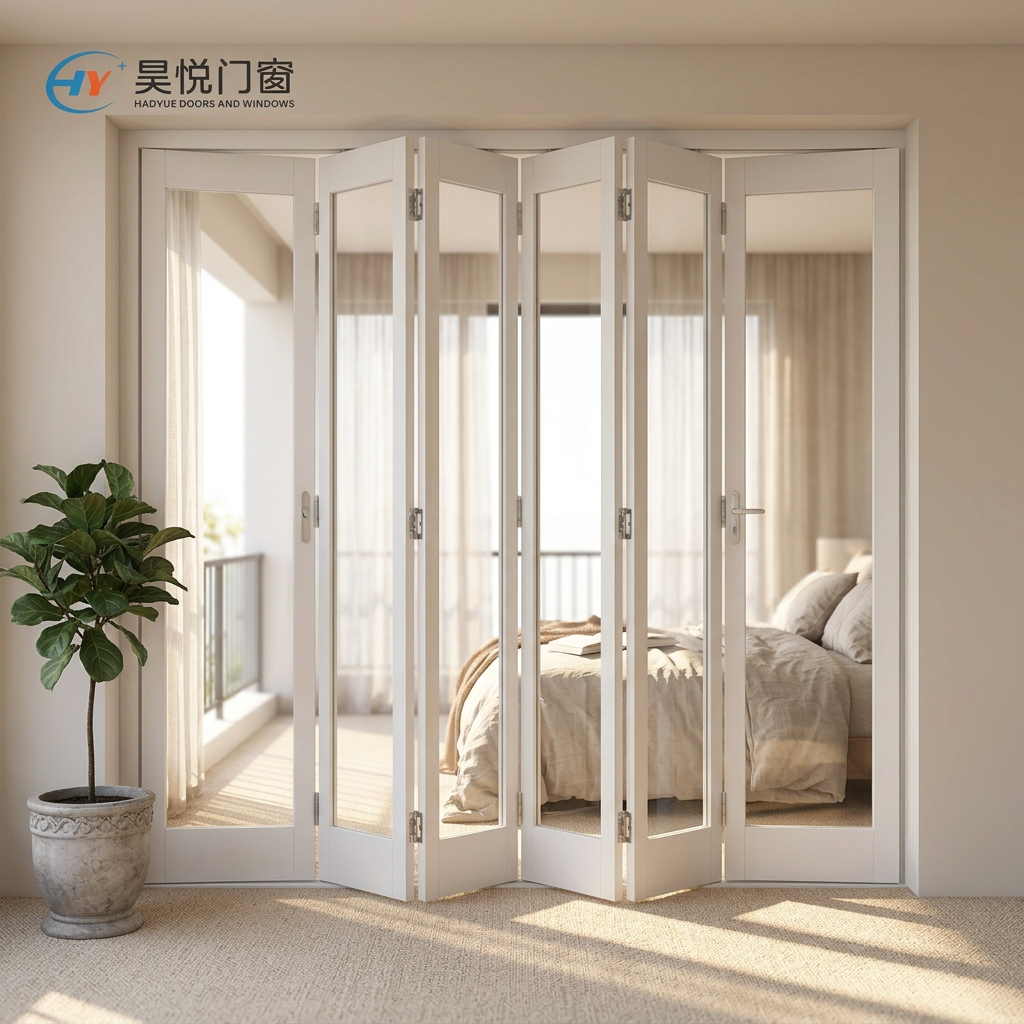 Aluminum Concertina Door Glass Bifold Door Exterior Folding Sliding System aluminum folding door wholesale price