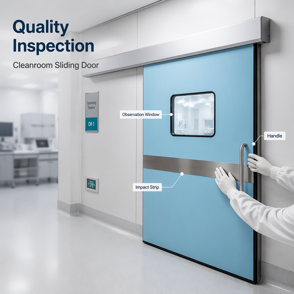 Cleanroom Sliding Door Medical Isolation Door Aluminum Alloy Swing Sliding Hybrid Door for Hospital ICU OT